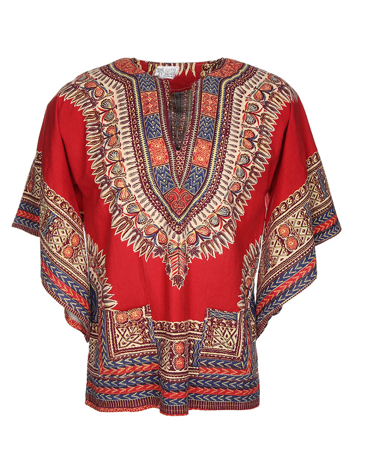 Vintage patterned tunic shirt - L