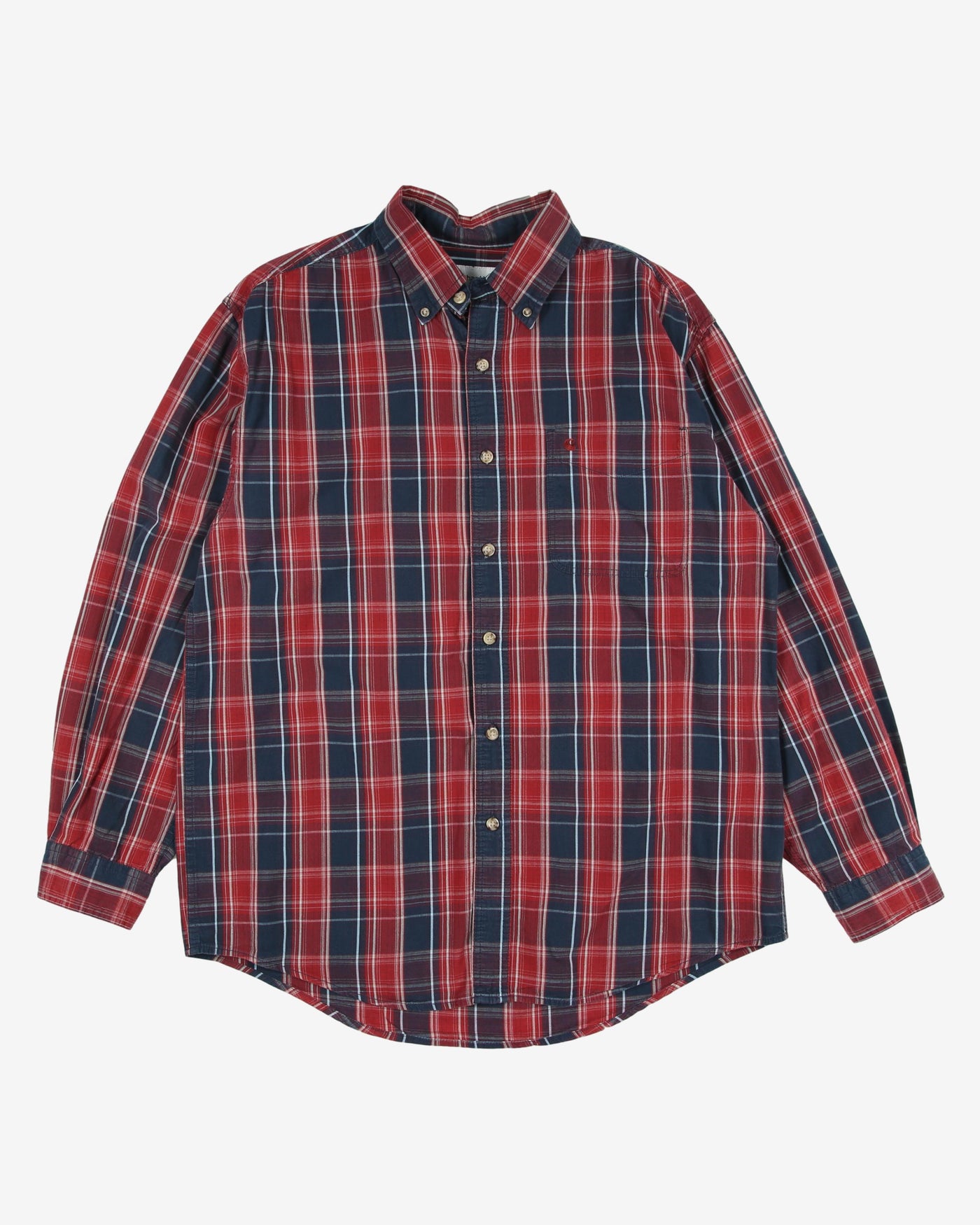 carhartt red blue plaid checked shirt - xL