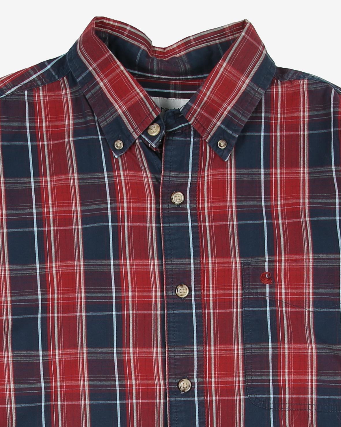 carhartt red blue plaid checked shirt - xL