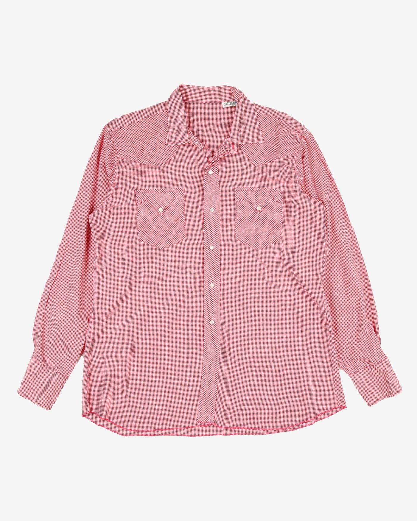 Vintage western red pin check shirt - l