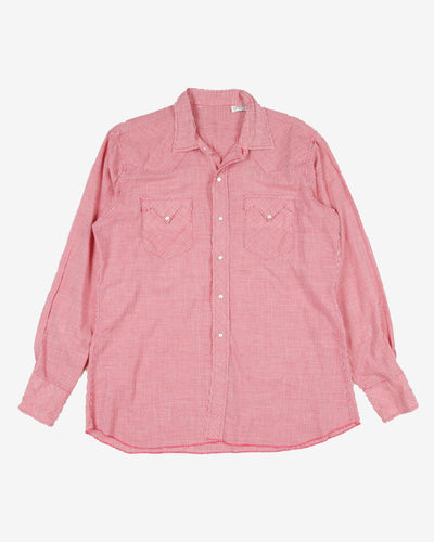 Vintage western red pin check shirt - l
