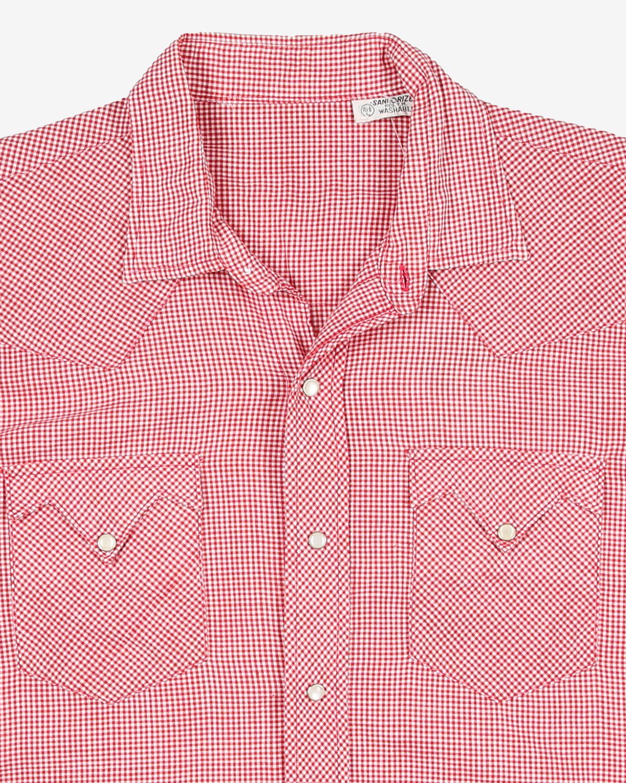 Vintage western red pin check shirt - l
