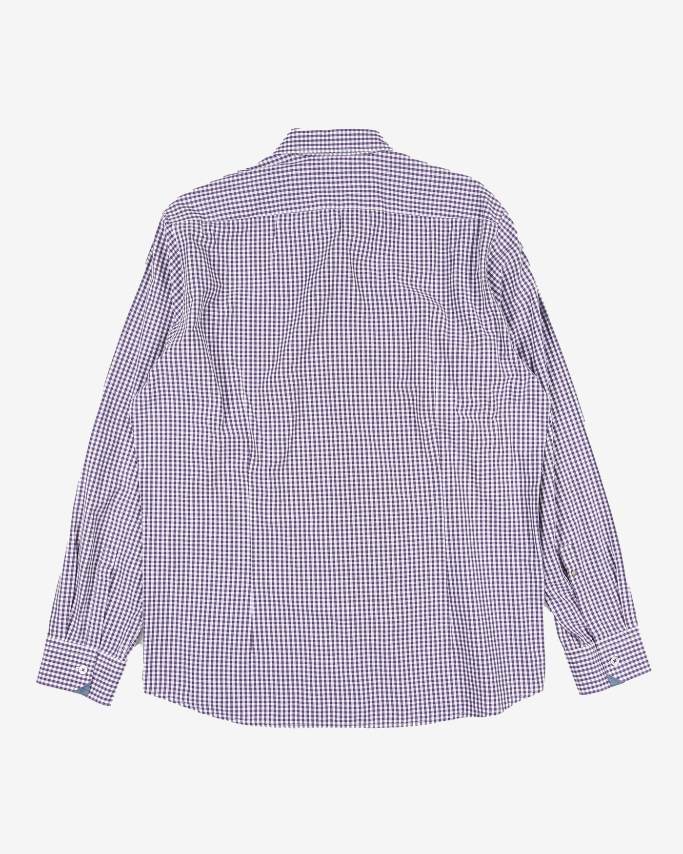 hugo boss purple mini check shirt - xl