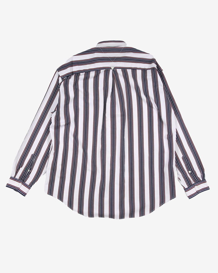 tommy hilfiger blue white pencil stripe shirt - xl