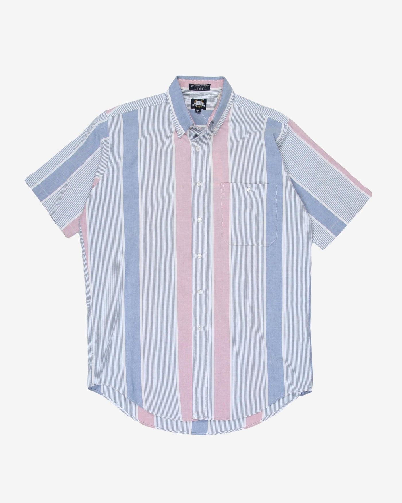 Lee blue, white and pink stripy shirt - L