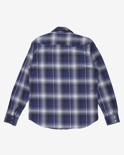 levis blue ckecked western shirt - xl
