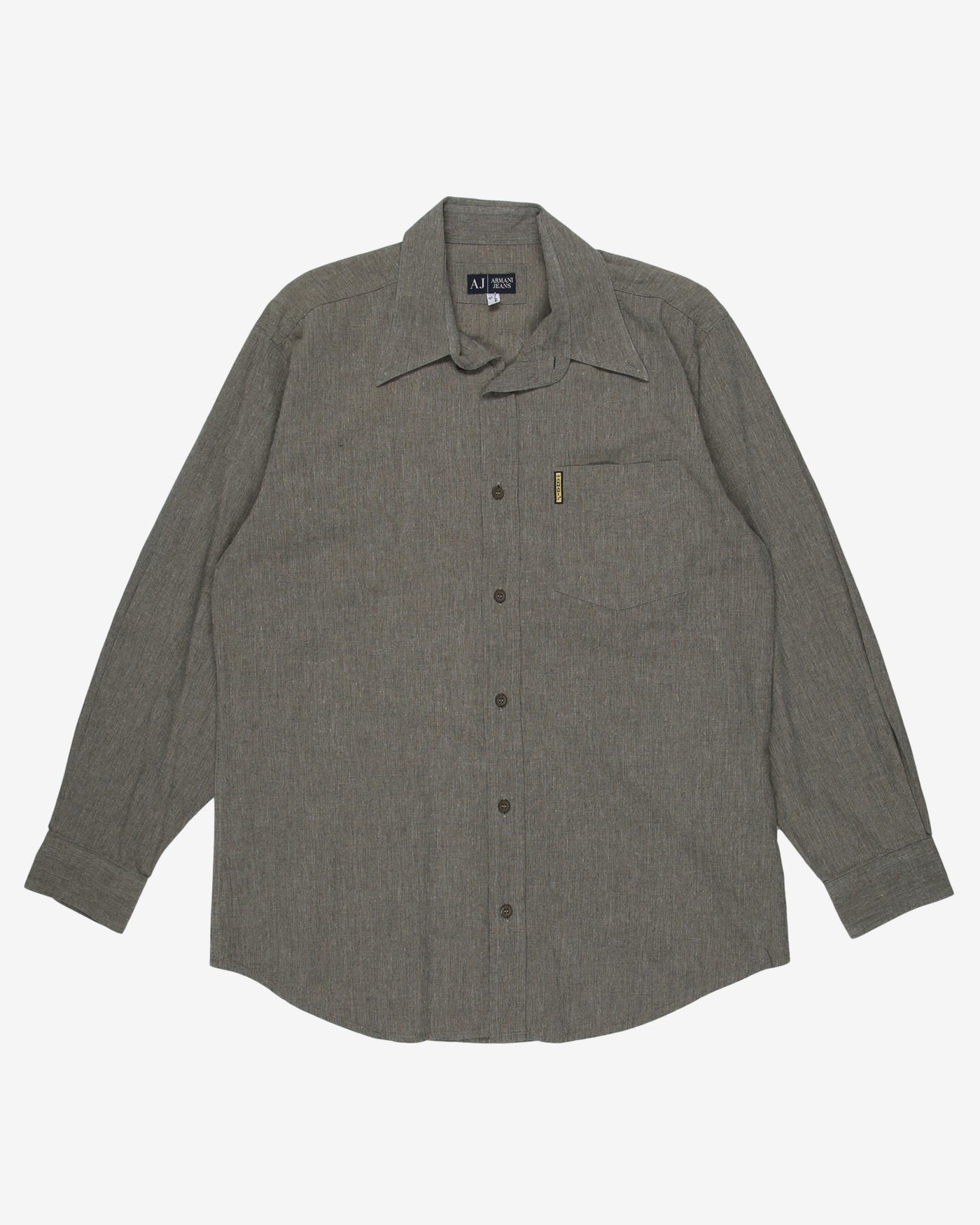 armani jeans grey plain shirt - l