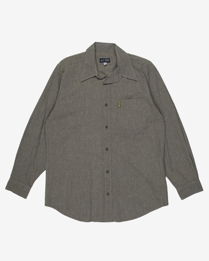 armani jeans grey plain shirt - l
