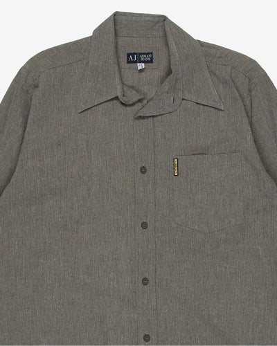 armani jeans grey plain shirt - l