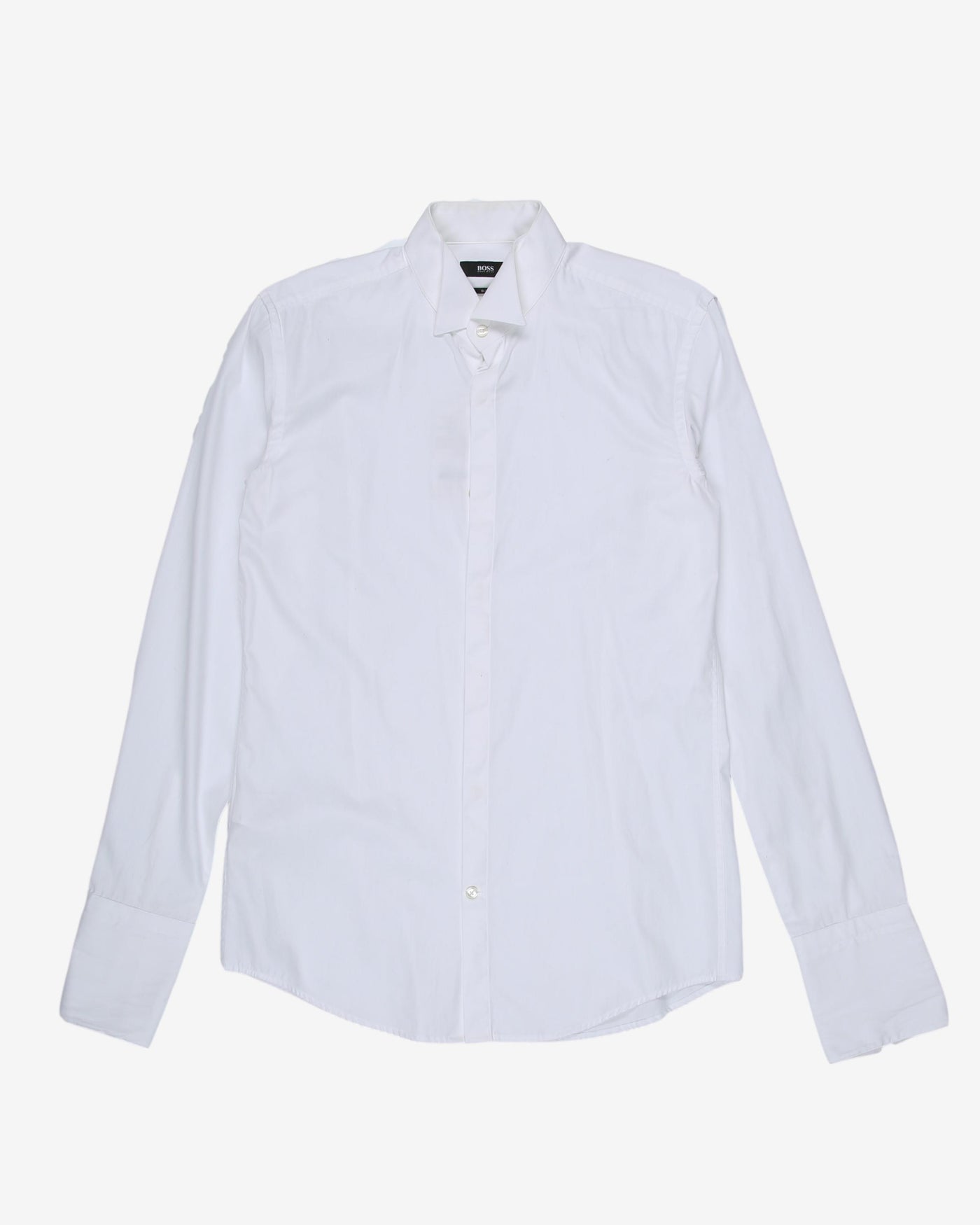 hugo boss white slim fit plain shirt - m