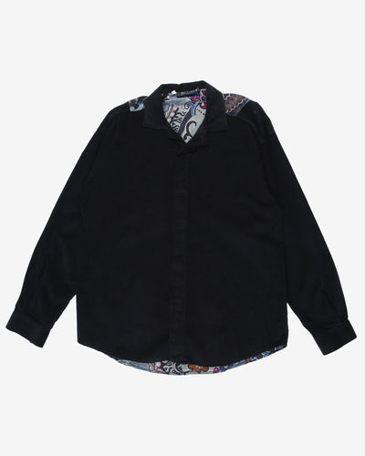 leone blue cord flower patterned shirt - xl