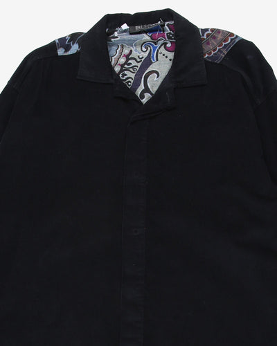 leone blue cord flower patterned shirt - xl
