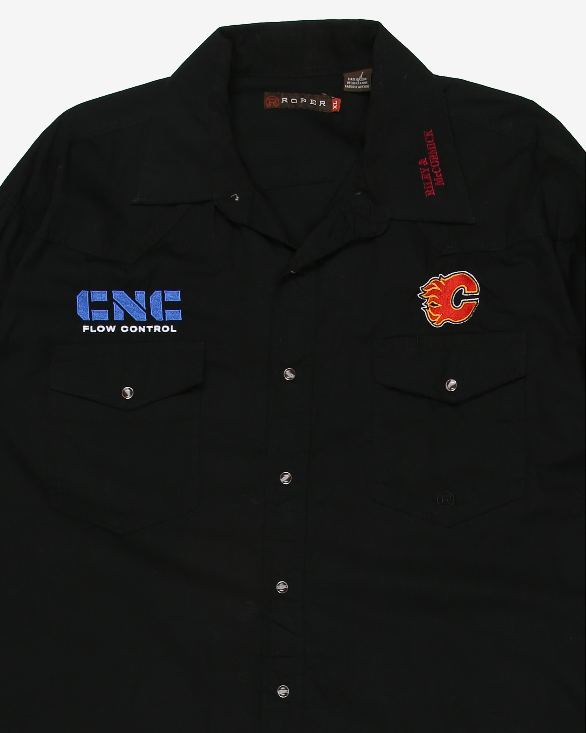 roper black badges workwear shirt - xxl
