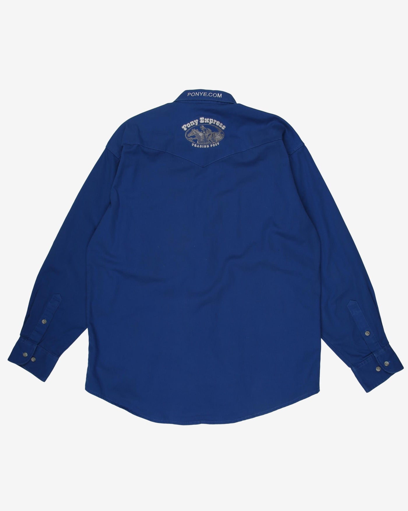wrangler china blue plain workwear shirt - xl