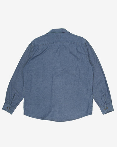 wrangler blue denim plain shirt - xl