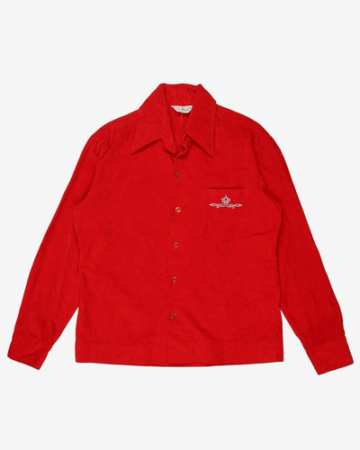 Red 70s Lancer California Button Up Shirt - L