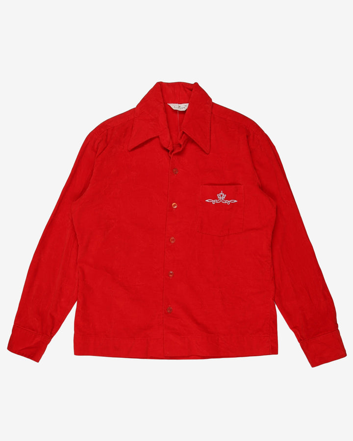 Red 70s Lancer California Button Up Shirt - L