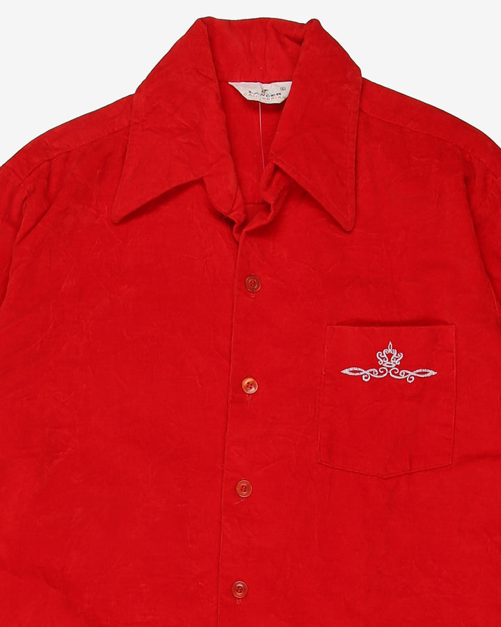 Red 70s Lancer California Button Up Shirt - L