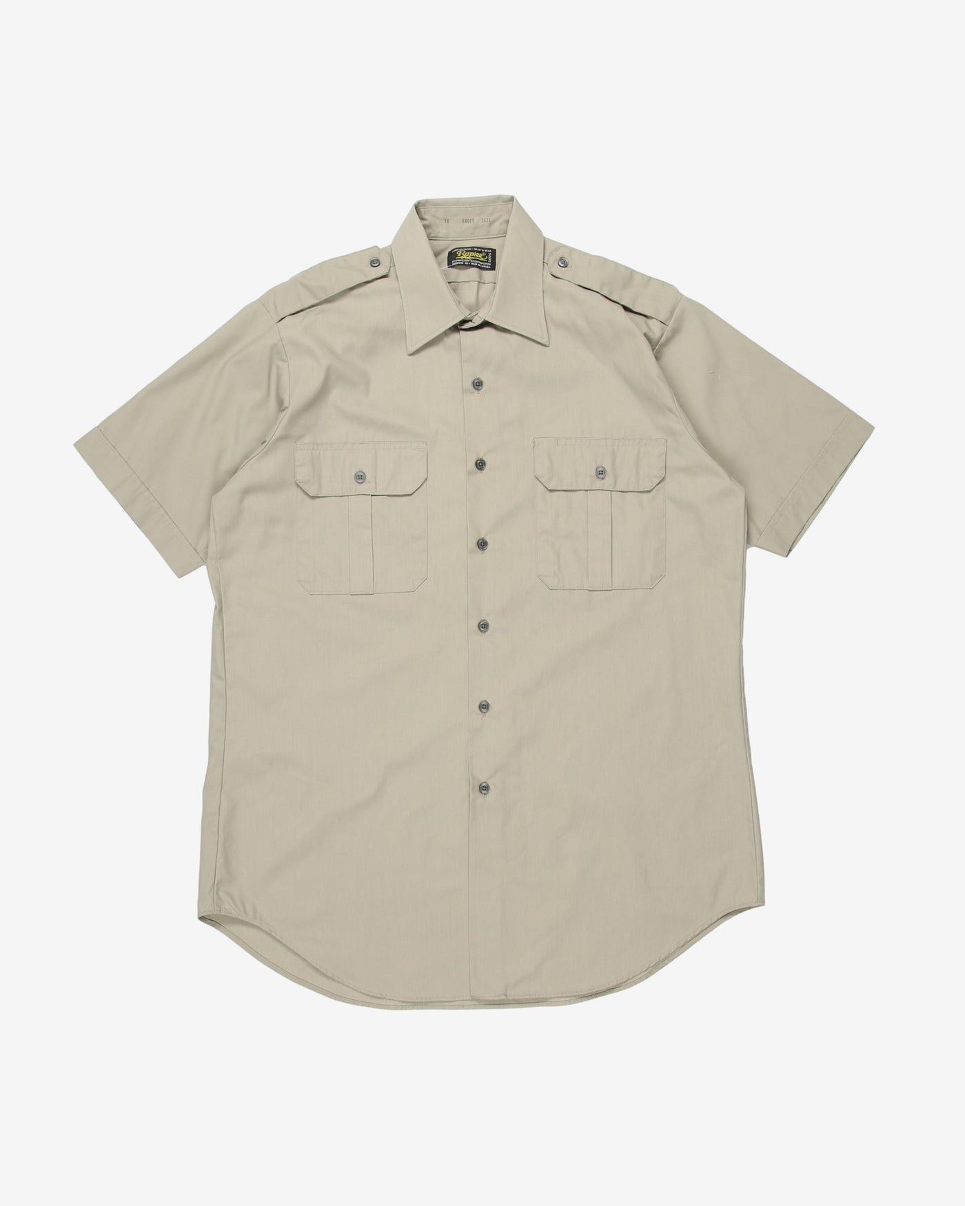 Khaki short sleeve work shirt - M