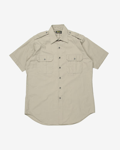 Khaki short sleeve work shirt - M