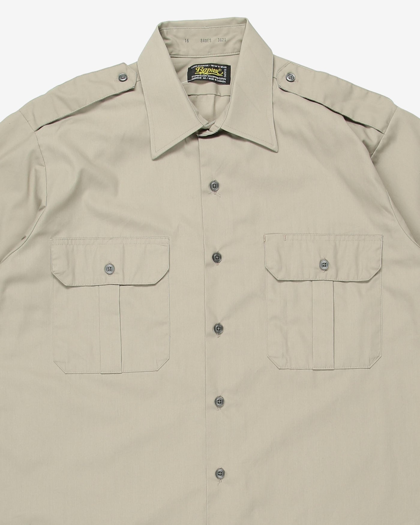 Khaki short sleeve work shirt - M