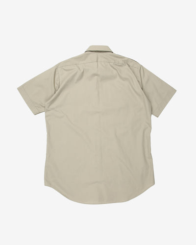 Khaki short sleeve work shirt - M