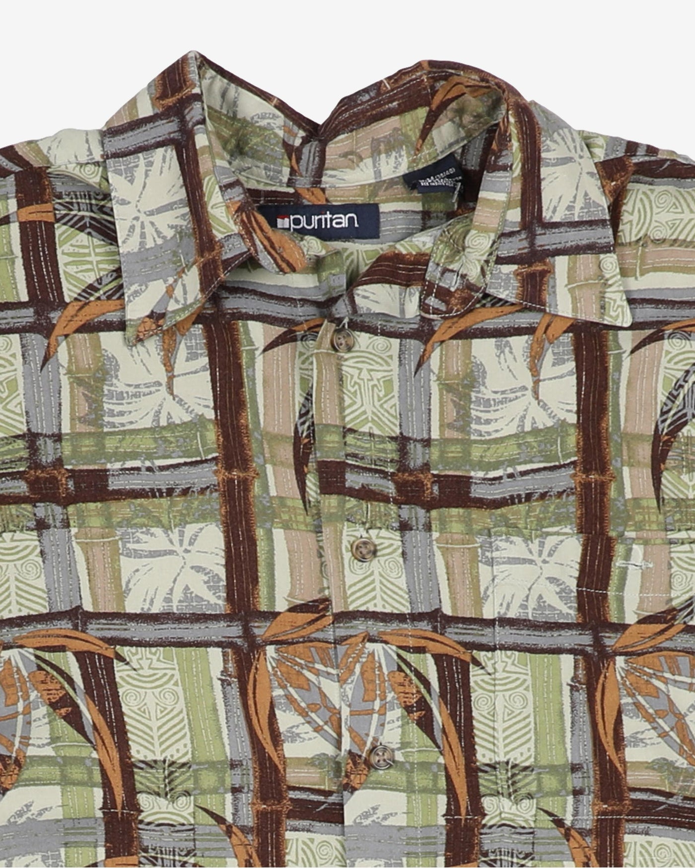 Bamboo print hawaiian shirt - M