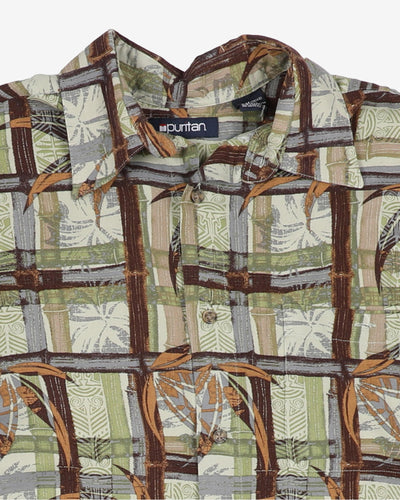 Bamboo print hawaiian shirt - M