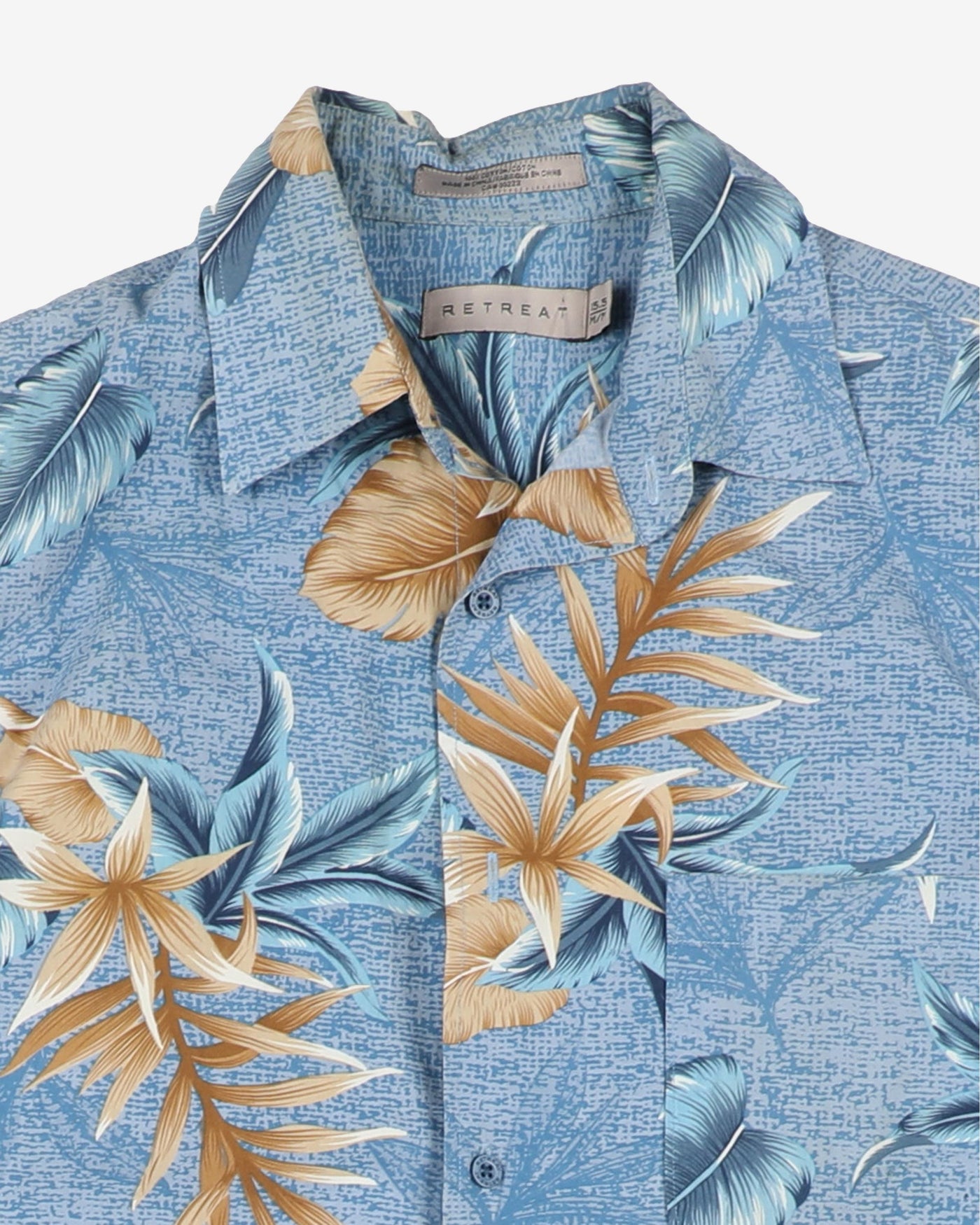 Blue and brown patterned hawaiian shirt - M / L