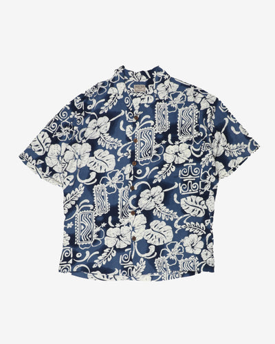 Vintage Aloha Hut Navy Hawaiian Shirt - L