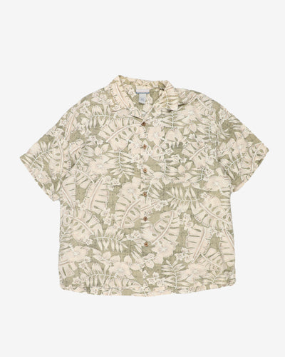 Vintage Breakwater Green Floral Hawaiian Shirt - L