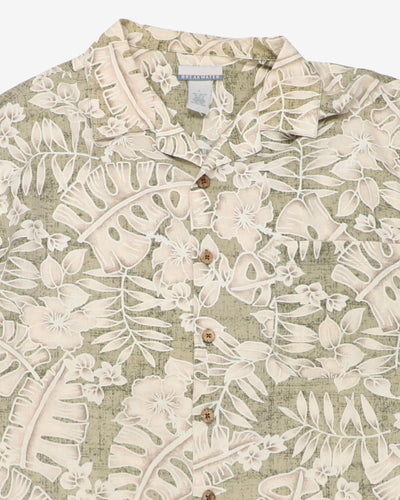 Vintage Breakwater Green Floral Hawaiian Shirt - L