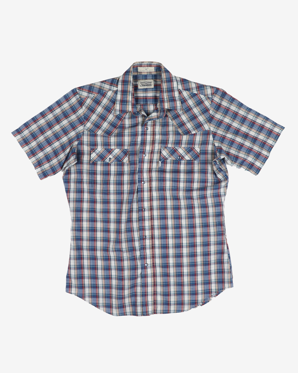 Levi's blue checked western shirt - M
