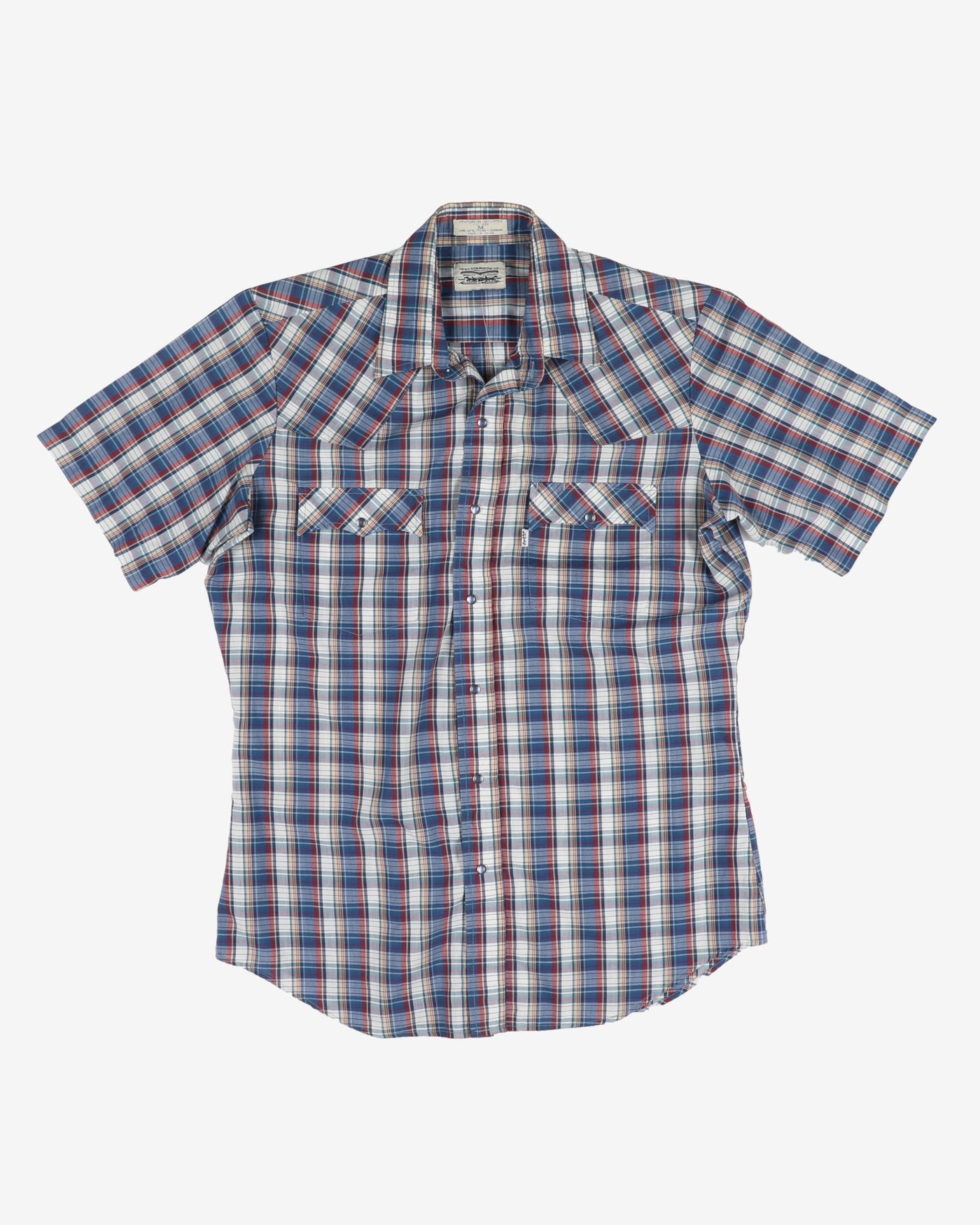 Levi's blue checked western shirt - M