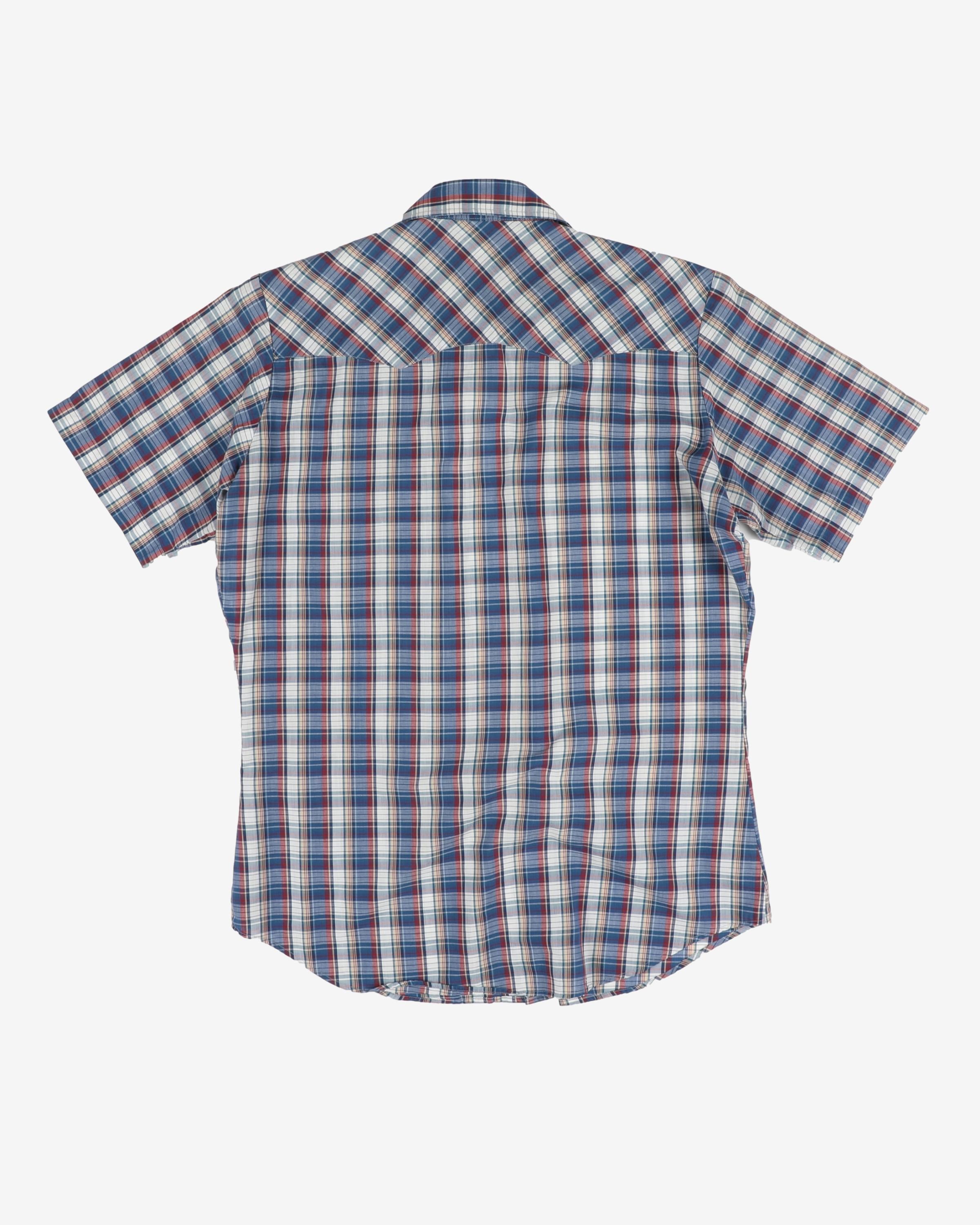 Levi's blue checked western shirt - M