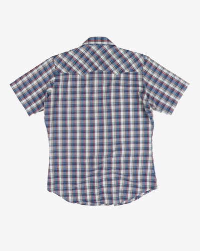 Levi's blue checked western shirt - M