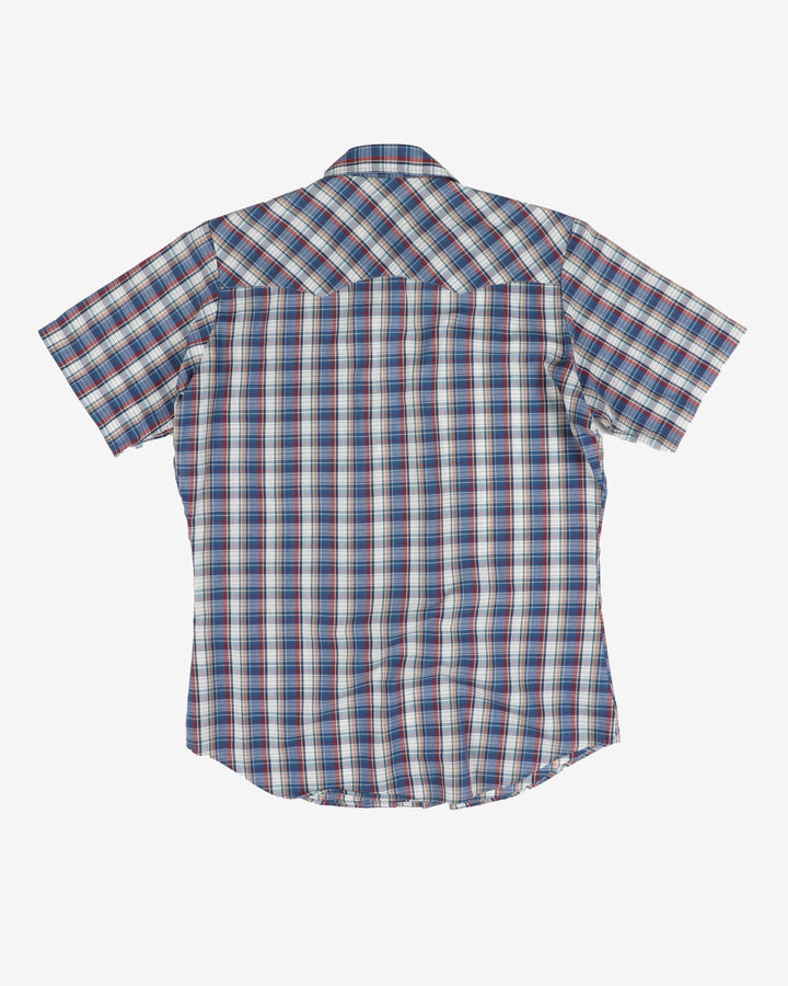 Levi's blue checked western shirt - M