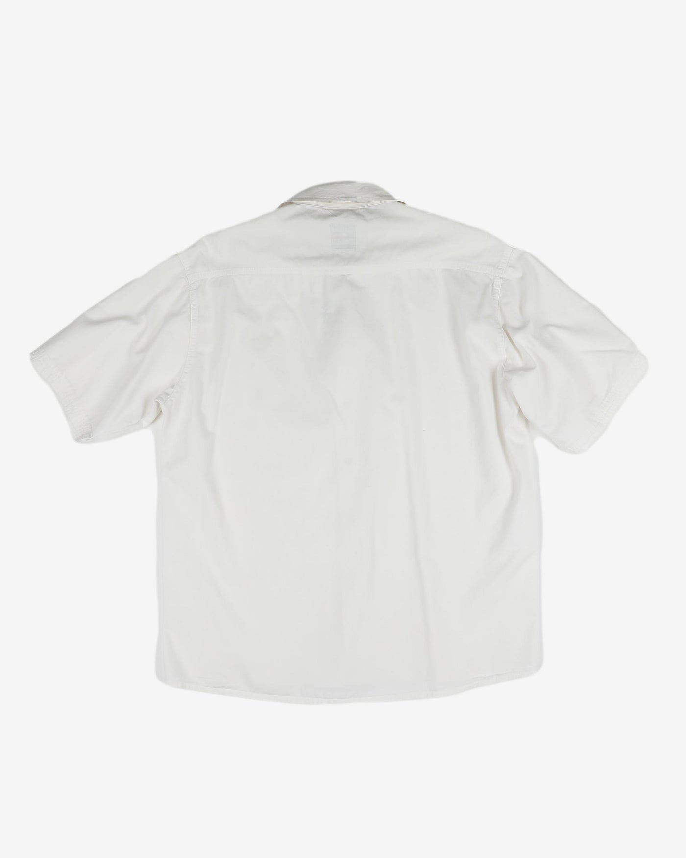 Vintage Luck Star White Short Sleeve Casual Shirt - M