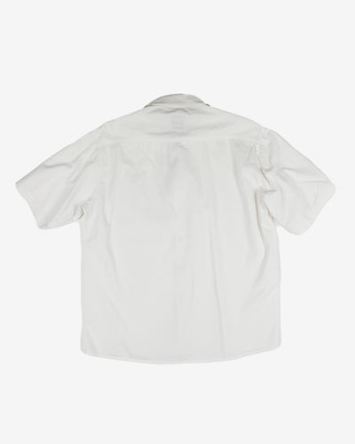 Vintage Luck Star White Short Sleeve Casual Shirt - M