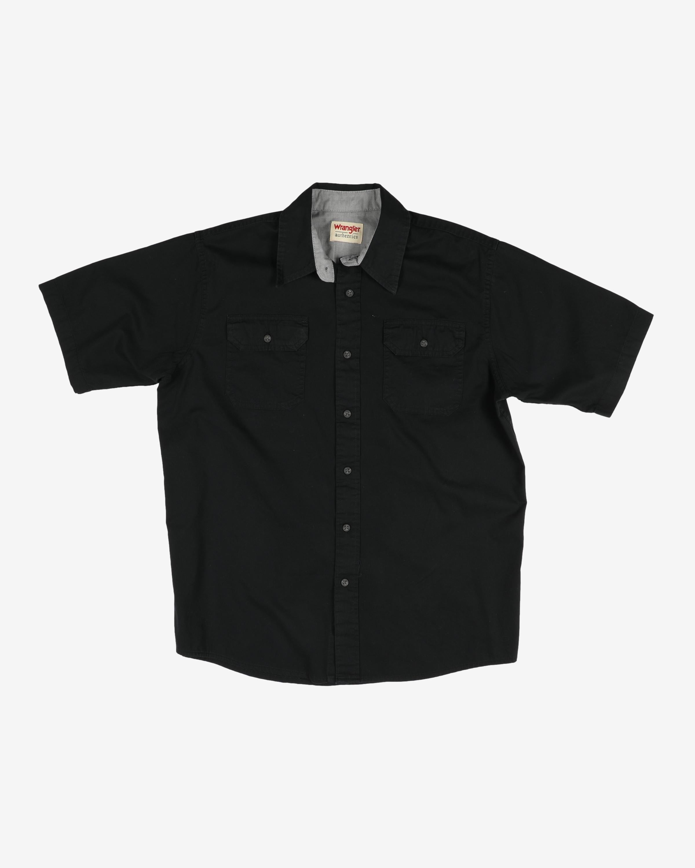 Wrangler Authentics Black Short-Sleeve Work Shirt - M