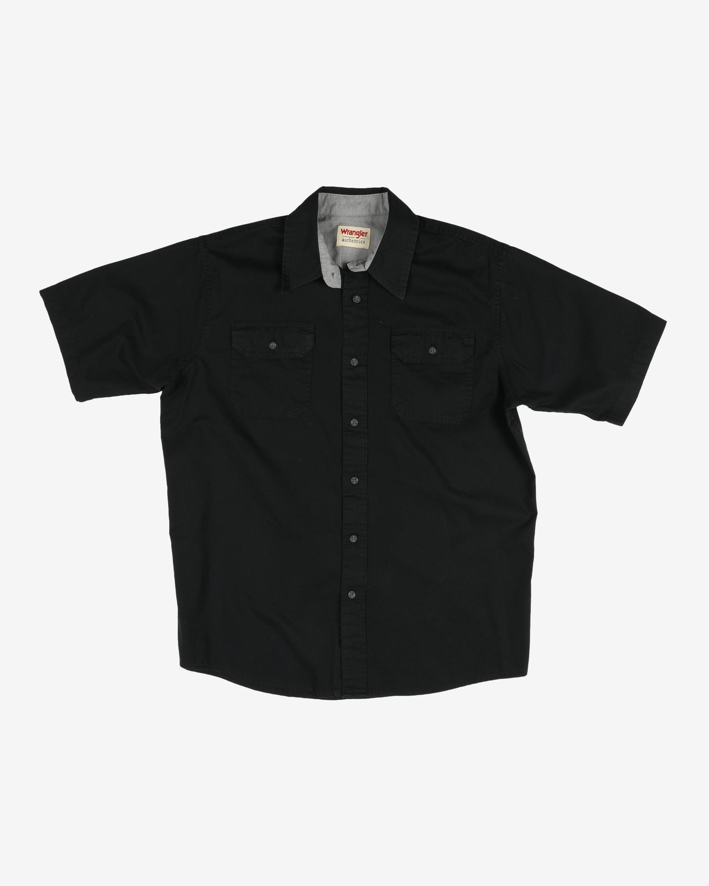 Wrangler Authentics Black Short-Sleeve Work Shirt - M