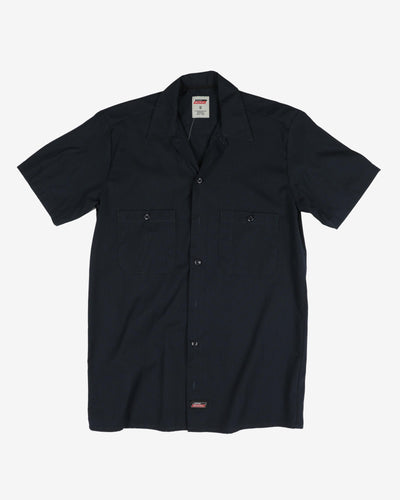 Genuine Dickies Navy Short-Sleeve Work Shirt - S