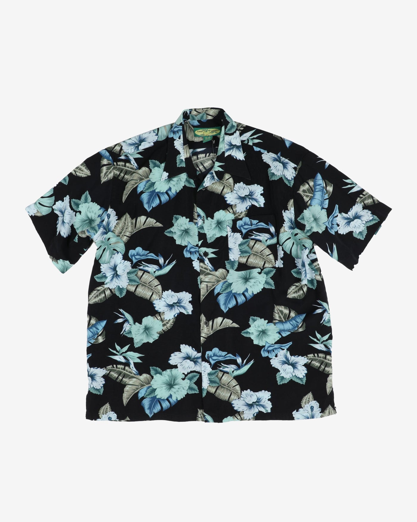 Tonny Barbados Black Floral Hawaiian Shirt - XL