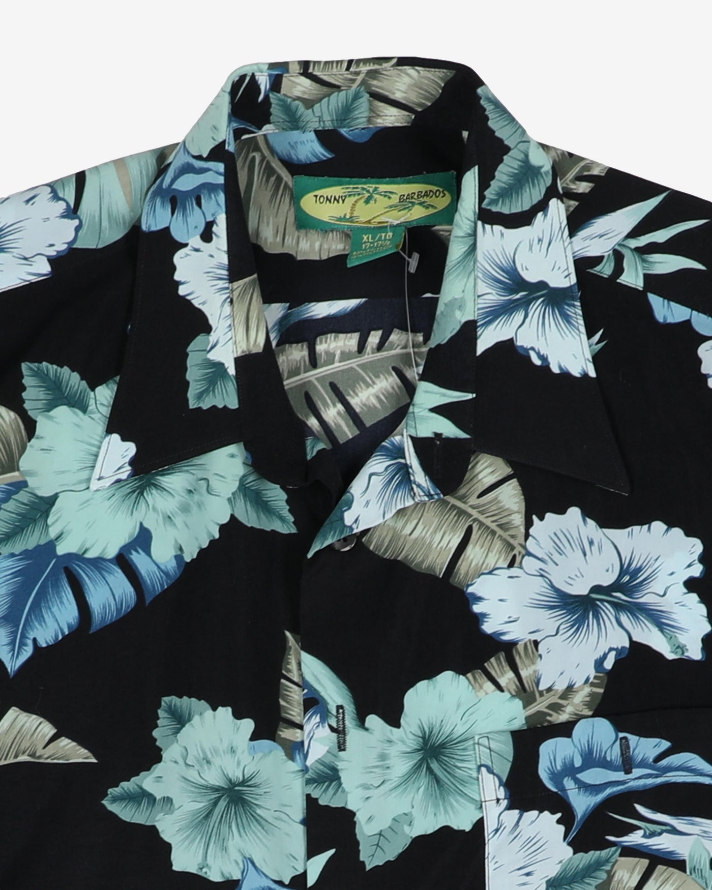 Tonny Barbados Black Floral Hawaiian Shirt - XL