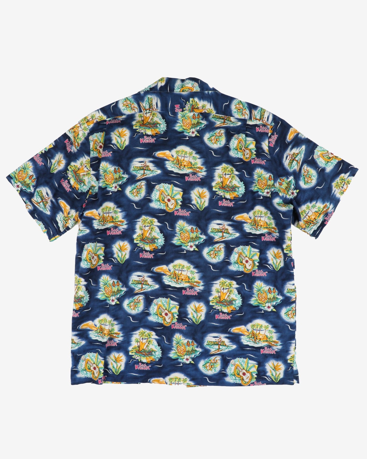 Vintage Hilo Hattie Big Kahuna Navy Hawaiian Shirt - XL