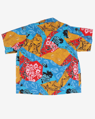 Vintage Blue / Yellow / Red Floral Hawaiian Shirt - XL