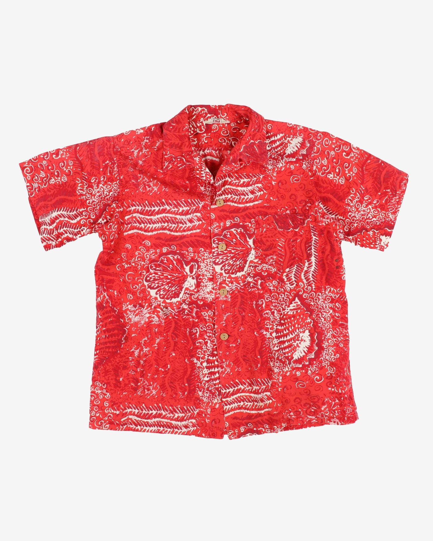 Vintage 60s Kamehameha Red Hawaiian Shirt - S