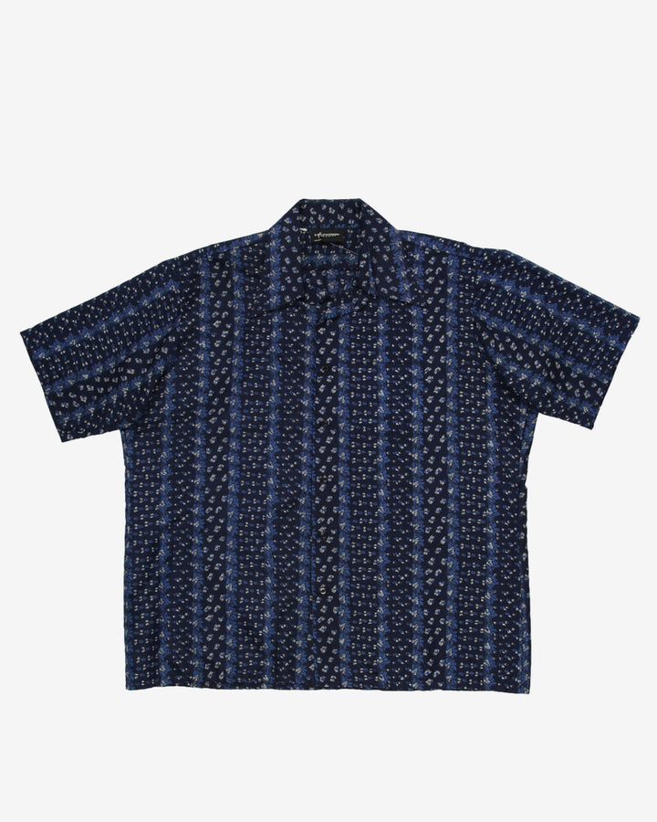 1970s blue patterned shirt - XXL