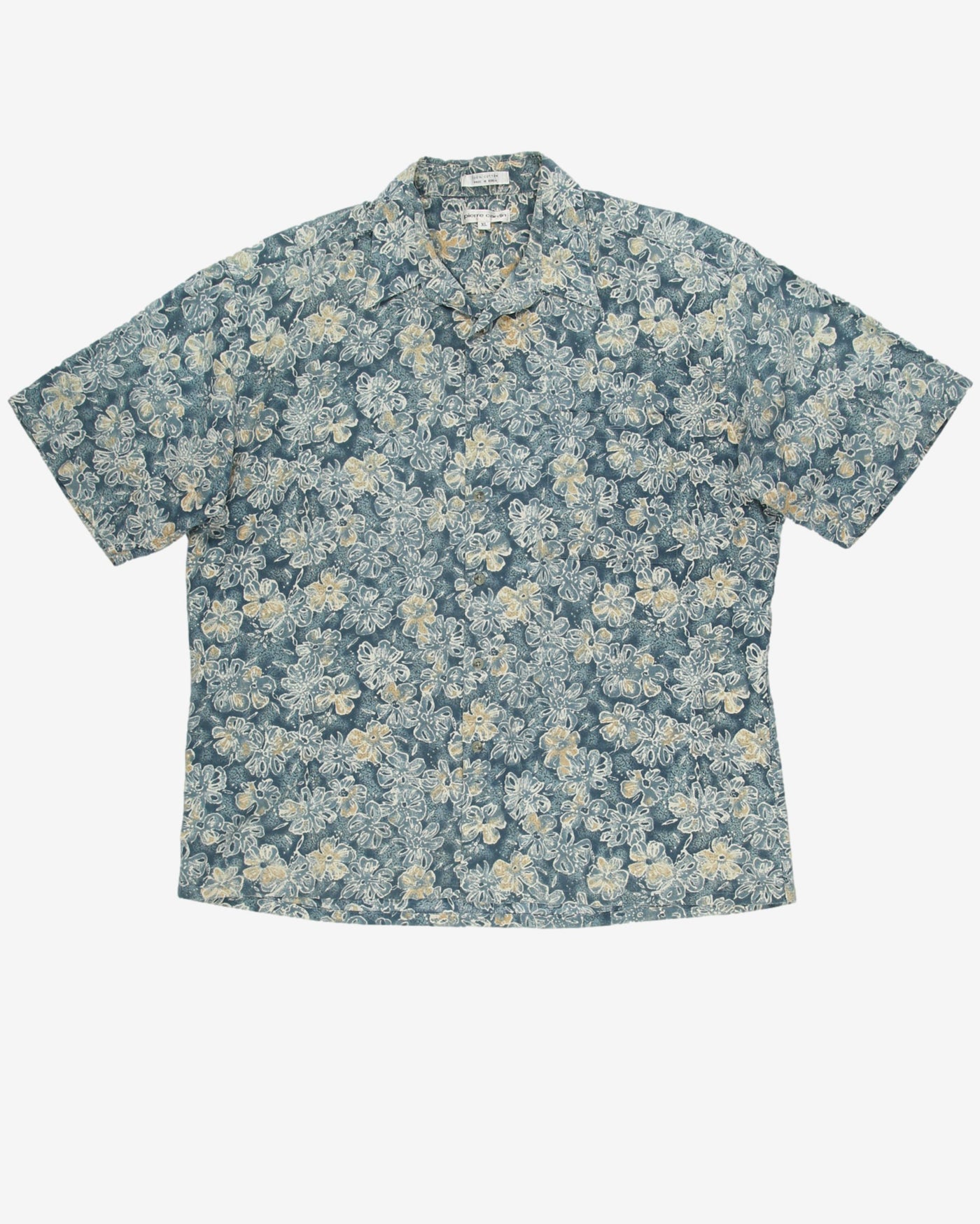 Teal floral patterned shirt - XL