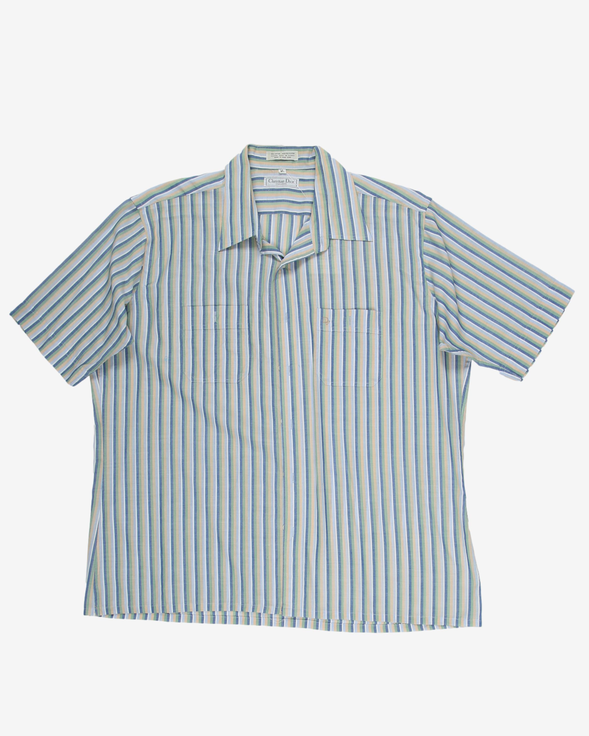 Blue and green striped shirt - XL